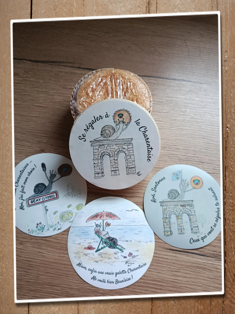 Une jolie boîte souvenir en bois renfermant 2 délicieuses galettes au citron